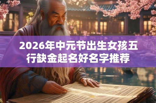 2026年中元节出生女孩五行缺金起名好名字推荐