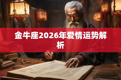 金牛座2026年爱情运势解析