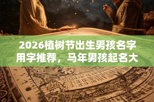 2026植树节出生男孩名字用字推荐，马年男孩起名大全