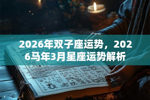 2026年双子座运势，2026马年3月星座运势解析