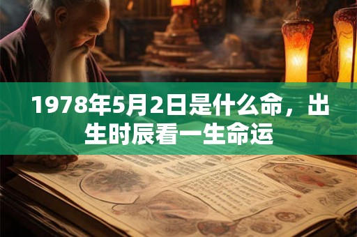 1978年5月2日是什么命，出生时辰看一生命运