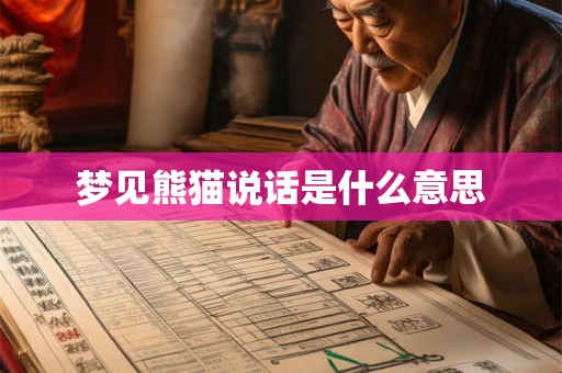 梦见熊猫说话是什么意思 梦见熊猫说话是什么意思