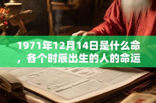 1971年12月14日是什么命，各个时辰出生的人的命运