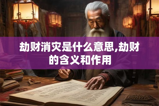 劫财消灾是什么意思,劫财的含义和作用 劫财消灾是什么意思,劫财的含义和作用