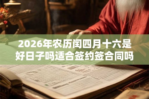 2026年农历闰四月十六是好日子吗适合签约签合同吗？