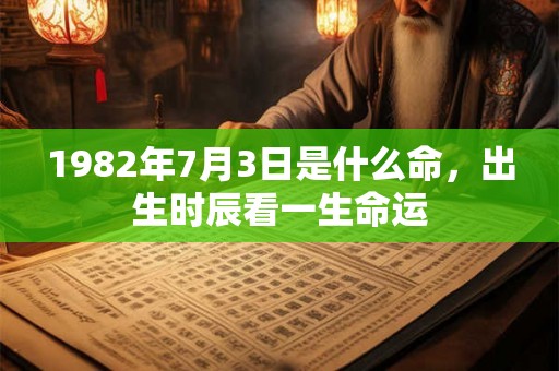 1982年7月3日是什么命，出生时辰看一生命运