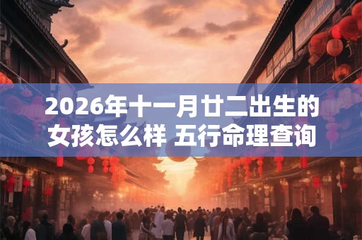 2026年十一月廿二出生的女孩怎么样 五行命理查询