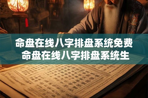 命盘在线八字排盘系统免费 命盘在线八字排盘系统生辰八字算命