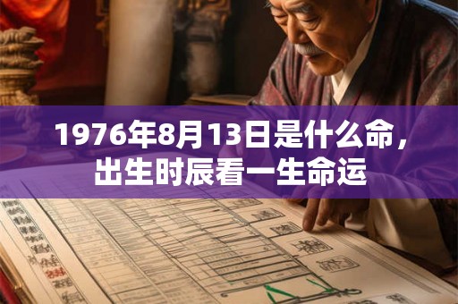 1976年8月13日是什么命，出生时辰看一生命运