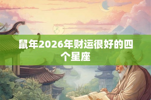 鼠年2026年财运很好的四个星座