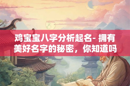 鸡宝宝八字分析起名- 拥有美好名字的秘密，你知道吗？