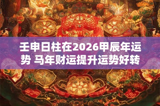 壬申日柱在2026甲辰年运势 马年财运提升运势好转