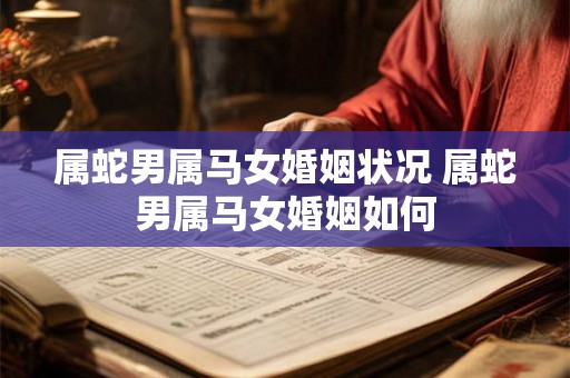 属蛇男属马女婚姻状况 属蛇男属马女婚姻如何