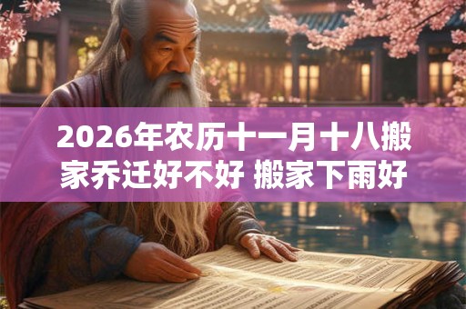 2026年农历十一月十八搬家乔迁好不好 搬家下雨好不好
