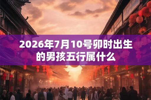 2026年7月10号卯时出生的男孩五行属什么
