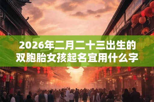 2026年二月二十三出生的双胞胎女孩起名宜用什么字，五行属什么