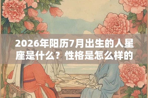 2026年阳历7月出生的人星座是什么？性格是怎么样的？