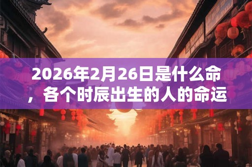 2026年2月26日是什么命，各个时辰出生的人的命运