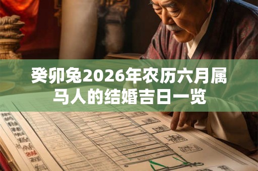 癸卯兔2026年农历六月属马人的结婚吉日一览