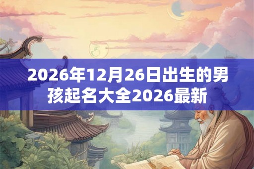 2026年12月26日出生的男孩起名大全2026最新