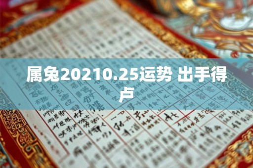 属兔20210.25运势 出手得卢