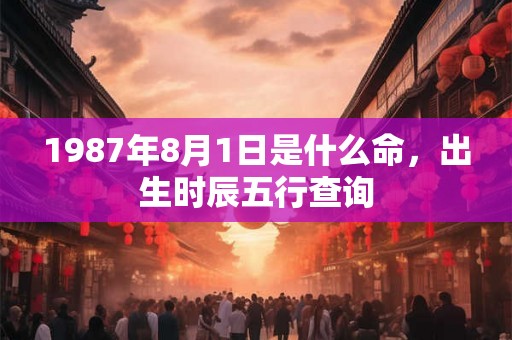 1987年8月1日是什么命，出生时辰五行查询