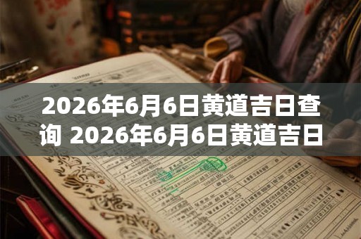 2026年6月6日黄道吉日查询 2026年6月6日黄道吉日是哪天 2026年6月6日黄道吉日查询 2026年6月6日黄道吉日是哪天