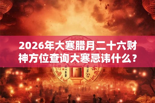 2026年大寒腊月二十六财神方位查询大寒忌讳什么？