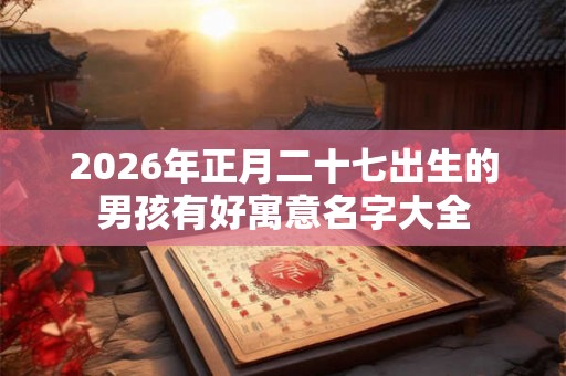 2026年正月二十七出生的男孩有好寓意名字大全
