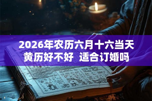 2026年农历六月十六当天黄历好不好  适合订婚吗