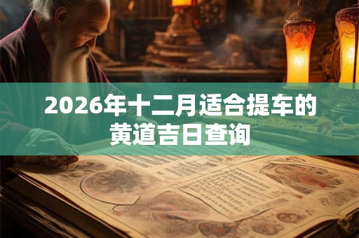 2026年十二月适合提车的黄道吉日查询 2026年十二月适合提车的黄道吉日查询