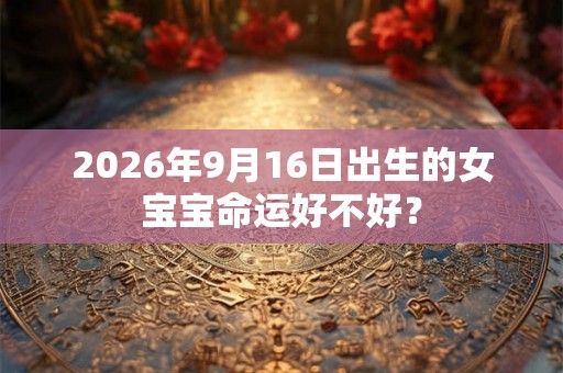 2026年9月16日出生的女宝宝命运好不好？