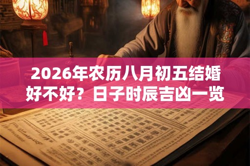 2026年农历八月初五结婚好不好?日子时辰吉凶一览! 2026年农历八月初五结婚好不好?日子时辰吉凶一览!