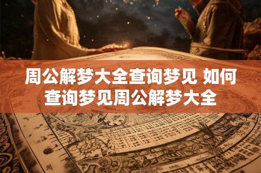 周公解梦大全查询梦见 如何查询梦见周公解梦大全