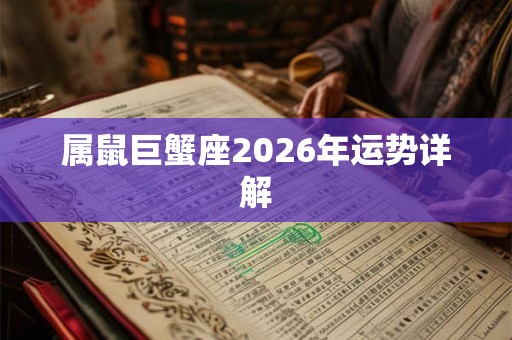 属鼠巨蟹座2026年运势详解