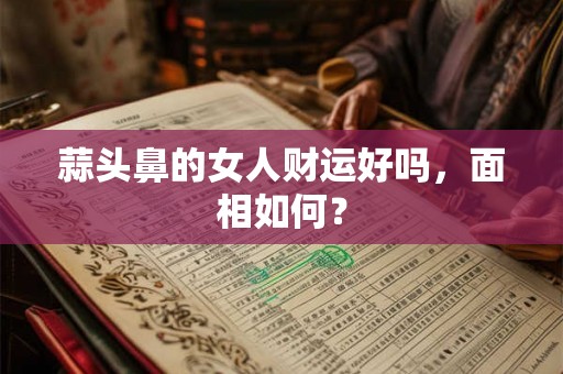 蒜头鼻的女人财运好吗，面相如何？