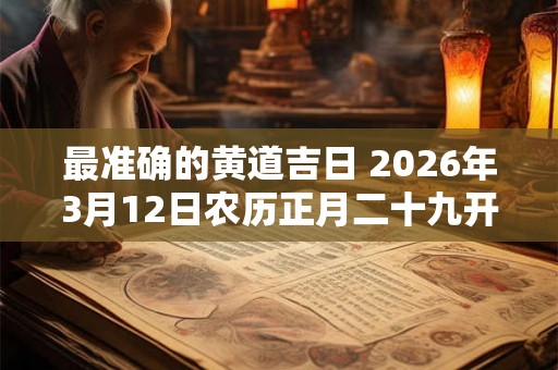 最准确的黄道吉日 2026年3月12日农历正月二十九开张好不好 最准确的黄道吉日 2026年3月12日农历正月二十九开张好不好
