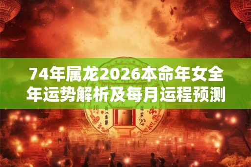 74年属龙2026本命年女全年运势解析及每月运程预测