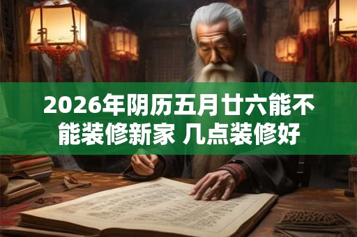 2026年阴历五月廿六能不能装修新家 几点装修好