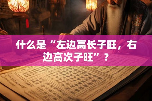什么是“左边高长子旺,右边高次子旺”? 什么是“左边高长子旺,右边高次子旺”?