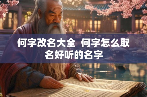 何字改名大全  何字怎么取名好听的名字