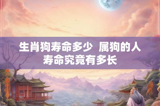 生肖狗寿命多少  属狗的人寿命究竟有多长