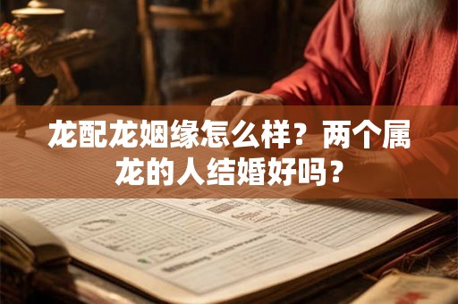 龙配龙姻缘怎么样？两个属龙的人结婚好吗？