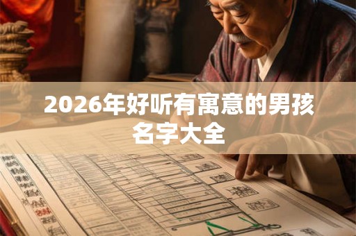 2026年好听有寓意的男孩名字大全