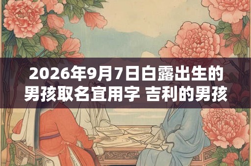 2026年9月7日白露出生的男孩取名宜用字 吉利的男孩名字