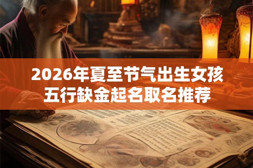 2026年夏至节气出生女孩五行缺金起名取名推荐