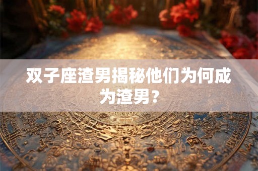 双子座渣男揭秘他们为何成为渣男？