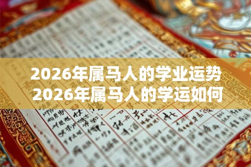 2026年属马人的学业运势 2026年属马人的学运如何 2026年属马人的学业运势 2026年属马人的学运如何