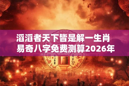 滔滔者天下皆是解一生肖  易奇八字免费测算2026年