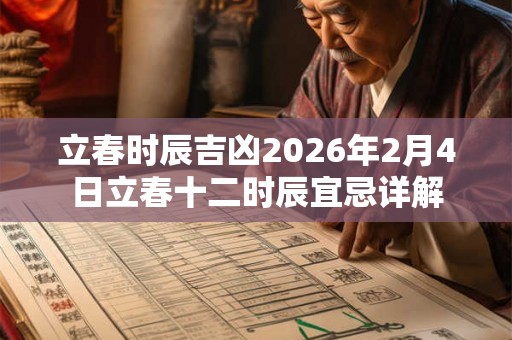 立春时辰吉凶2026年2月4日立春十二时辰宜忌详解